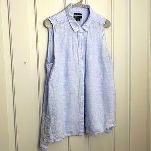 Jones New York sleeveless linen blouse